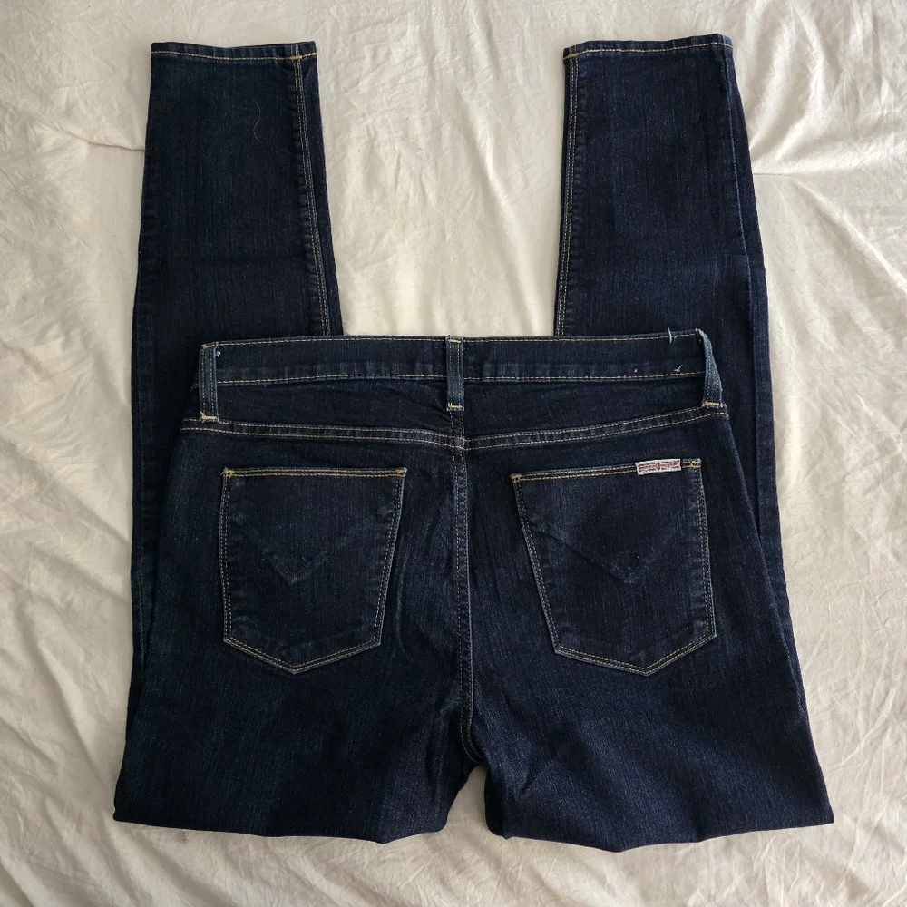 Hudson Nico Mid Rise Super Skinny Dark Wash Jeans 30